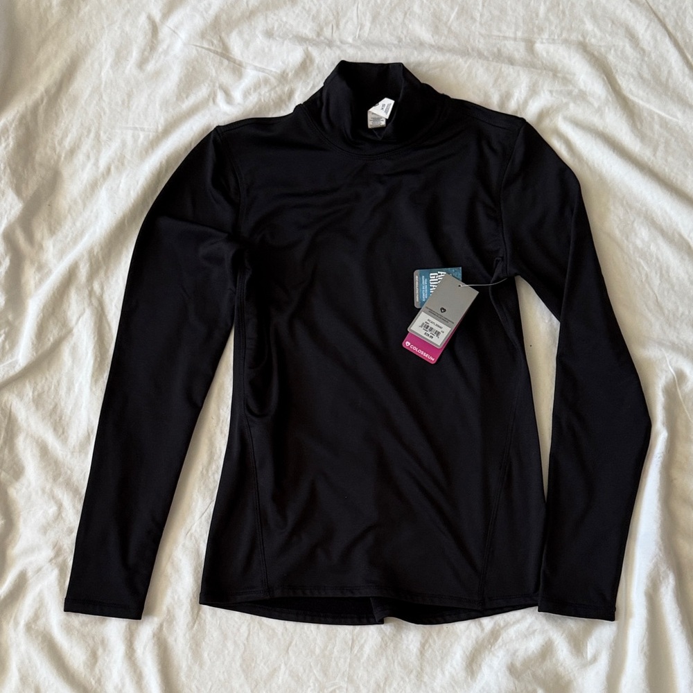 Colosseum Black Long Sleeve turtleneck Top Base layer